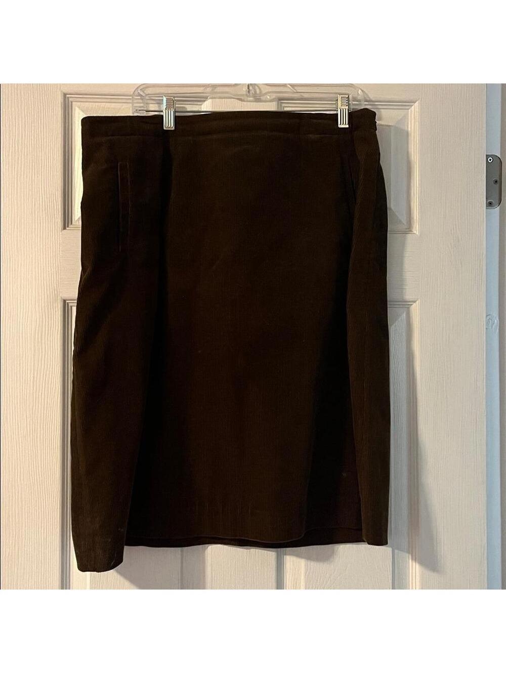 J. Crew Corduroy Brown Strait Skirt Sz 14 Preppy Autumn Y2K Cabincore